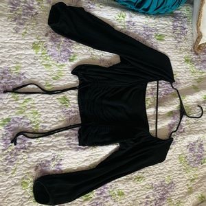 Kendall & Kylie Black Ribbed Crop